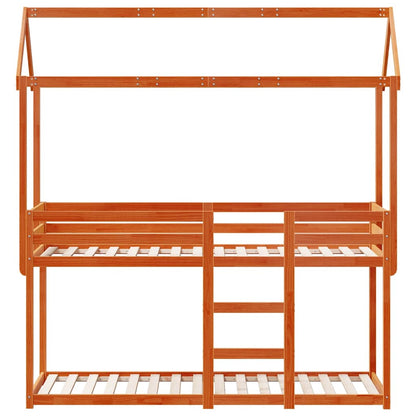vidaXL Bunk Bed without Mattress Wax Brown 90x200 cm Solid Wood Pine 4