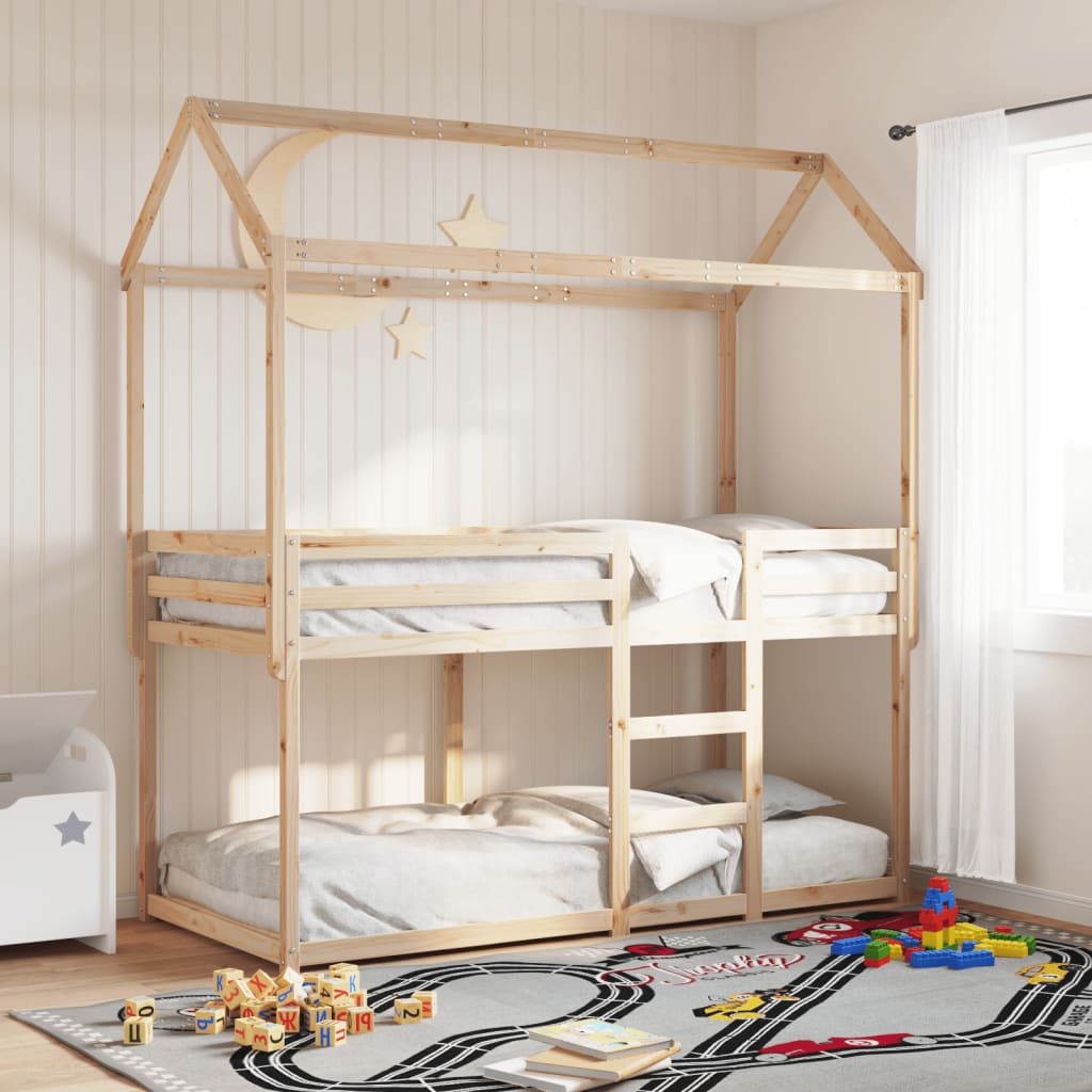 vidaXL Bunk Bed without Mattress 90x200 cm Solid Wood Pine 1