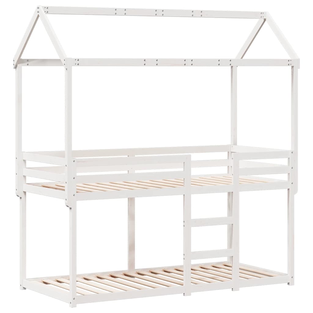 vidaXL Bunk Bed without Mattress White 80x200 cm Solid Wood Pine 3