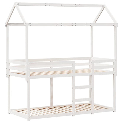 vidaXL Bunk Bed without Mattress White 80x200 cm Solid Wood Pine 3