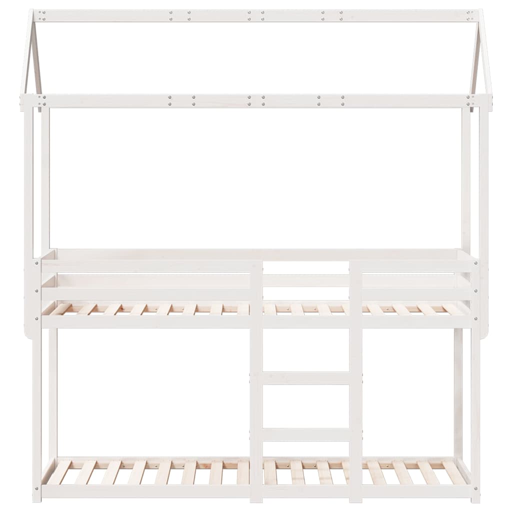 vidaXL Bunk Bed without Mattress White 80x200 cm Solid Wood Pine 4