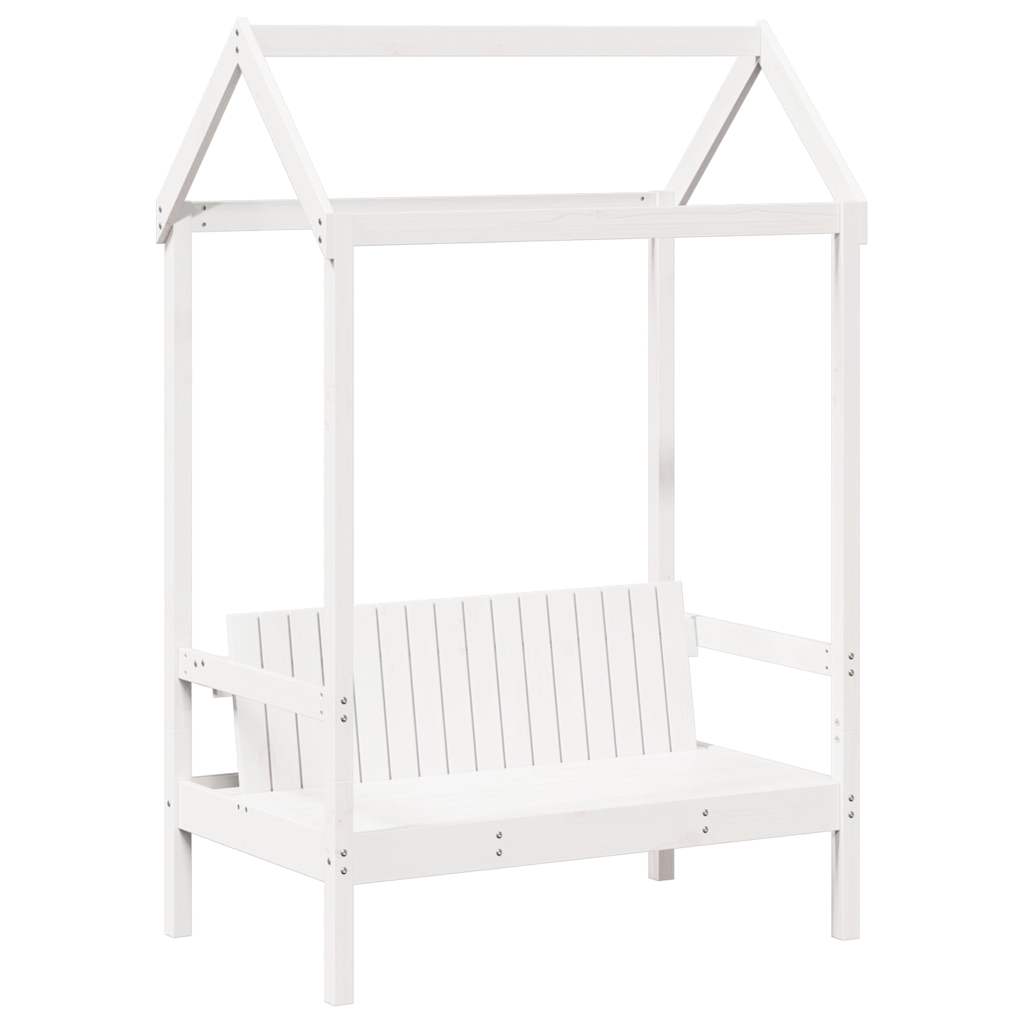 vidaXL Day Bed and Bench Set with Roof without Mattress White 80x200cm 6