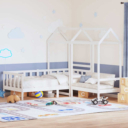 Day Bed Set 3 pcs Solid Pine Wood White 80 cm 200 cm