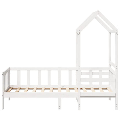 vidaXL Day Bed and Bench Set with Roof without Mattress White 80x200cm 5