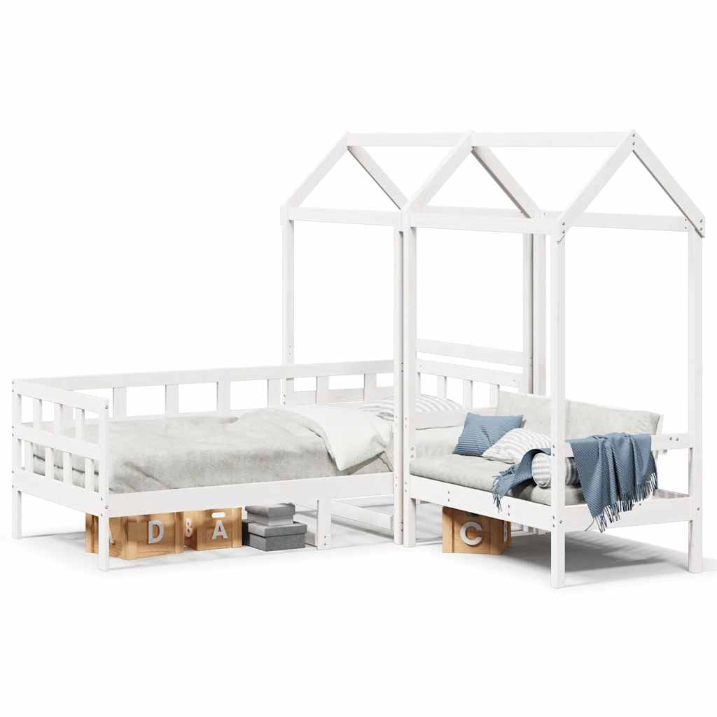 vidaXL Day Bed Set with Roof without Mattress White 80x200 cm 2
