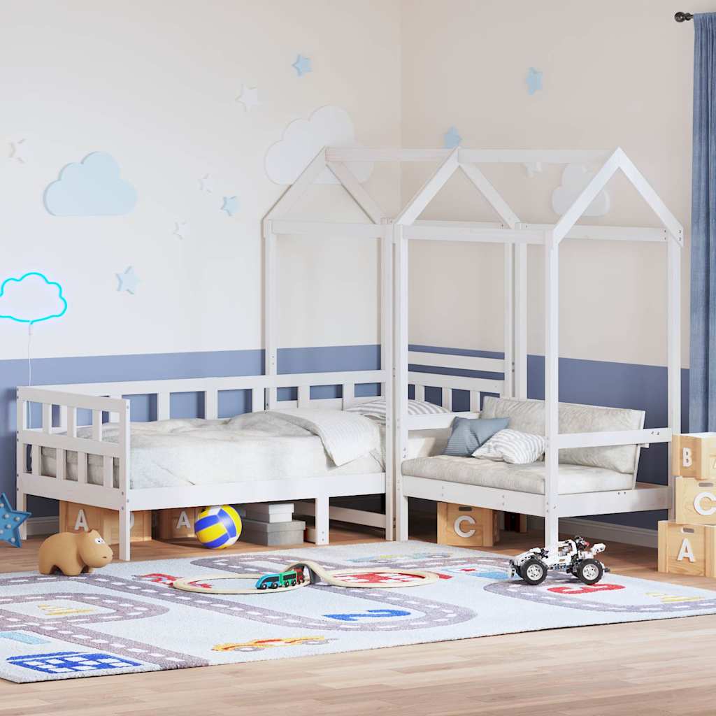 vidaXL Day Bed Set with Roof without Mattress White 80x200 cm 1