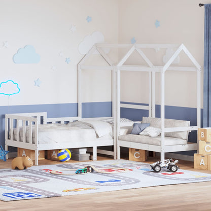 vidaXL Day Bed and Bench Set with Roof without Mattress White 80x200cm 1