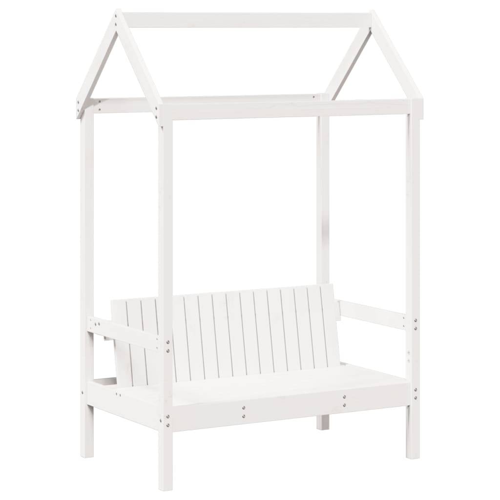 vidaXL Day Bed and Bench Set with Roof without Mattress White 80x200cm 5