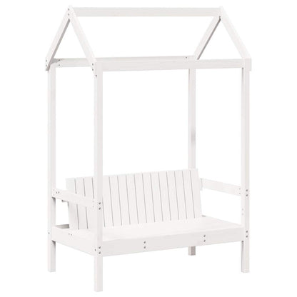 vidaXL Day Bed and Bench Set with Roof without Mattress White 80x200cm 4