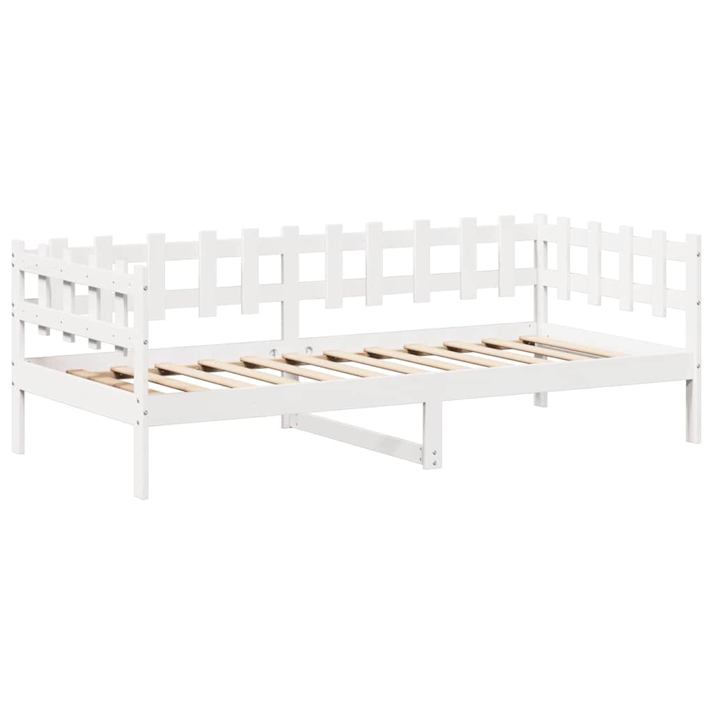 vidaXL Day Bed and Bench Set with Roof without Mattress White 80x200cm 6