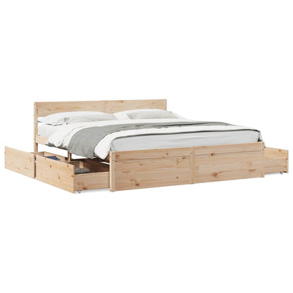 vidaXL Bed Frame without Mattress 200x200 cm Solid Wood Pine 2