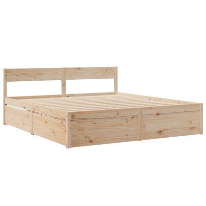 vidaXL Bed Frame without Mattress 200x200 cm Solid Wood Pine 3