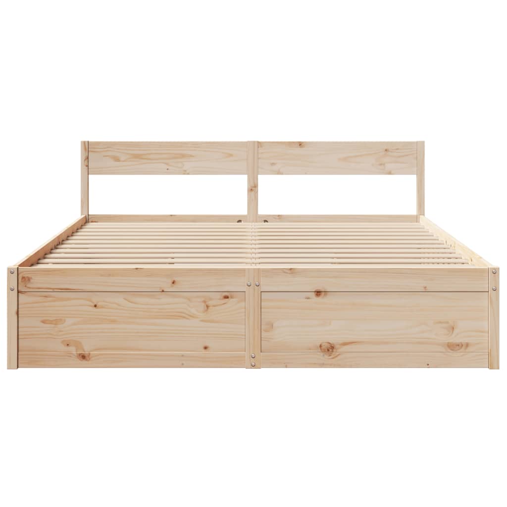 vidaXL Bed Frame without Mattress 200x200 cm Solid Wood Pine 4