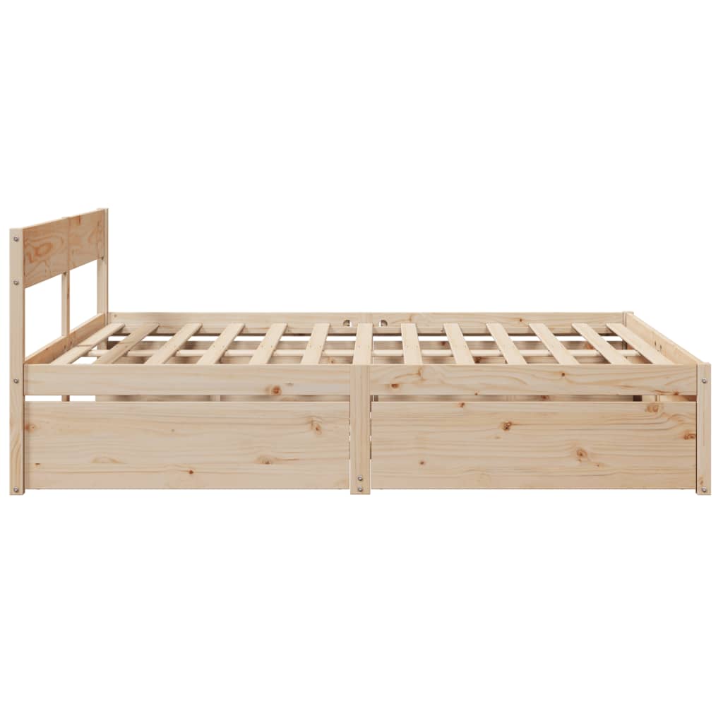vidaXL Bed Frame without Mattress 200x200 cm Solid Wood Pine 5