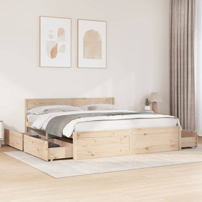 vidaXL Bed Frame without Mattress 200x200 cm Solid Wood Pine 1