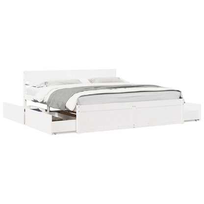 vidaXL Bed Frame without Mattress White 180x200 cm Solid Wood Pine 2