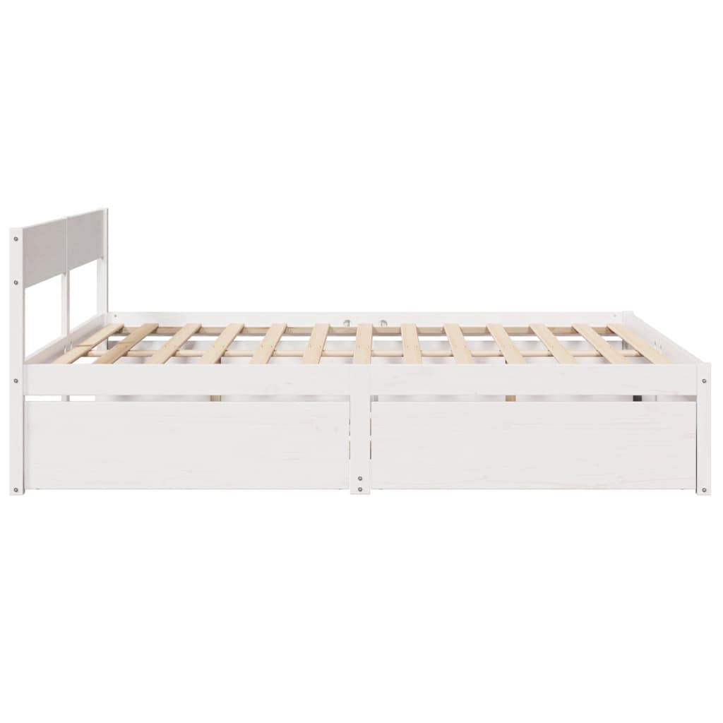 vidaXL Bed Frame without Mattress White 180x200 cm Solid Wood Pine 5