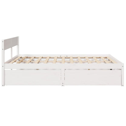 vidaXL Bed Frame without Mattress White 180x200 cm Solid Wood Pine 5