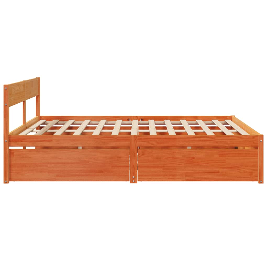 vidaXL Bed Frame without Mattress Wax Brown 180x200 cm Solid Wood Pine 5