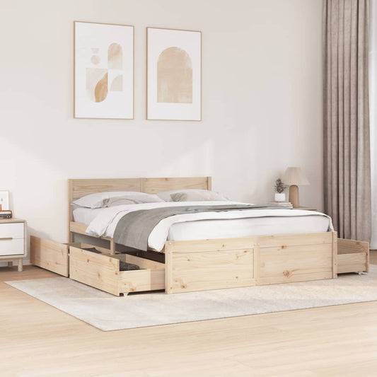 vidaXL Bed Frame without Mattress 150x200 cm Solid Wood Pine 1