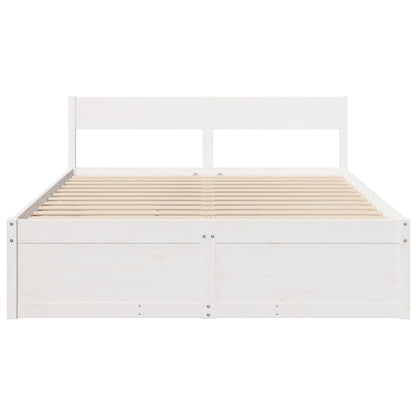 vidaXL Bed Frame without Mattress White 150x200 cm Solid Wood Pine 4
