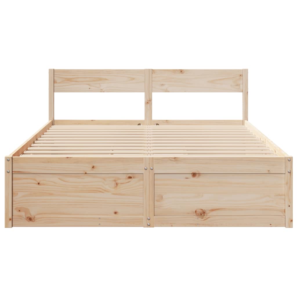 vidaXL Bed Frame without Mattress 140x200 cm Solid Wood Pine 4