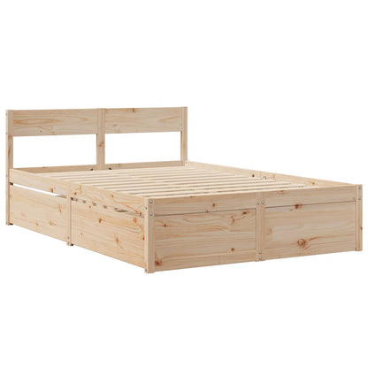 vidaXL Bed Frame without Mattress 120x200 cm Solid Wood Pine 3