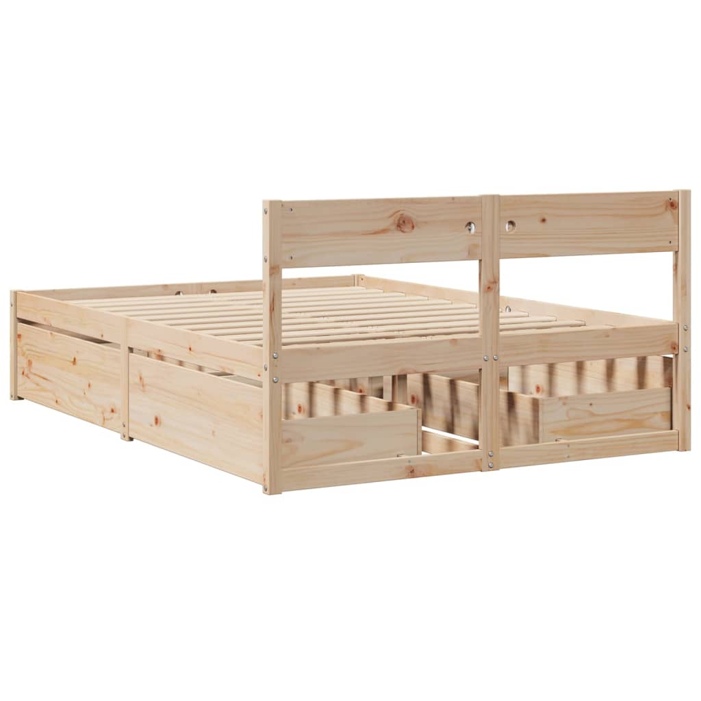 vidaXL Bed Frame without Mattress 120x200 cm Solid Wood Pine 6
