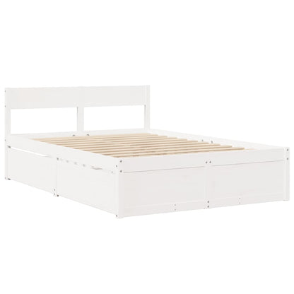 vidaXL Bed Frame without Mattress White 120x200 cm Solid Wood Pine 3