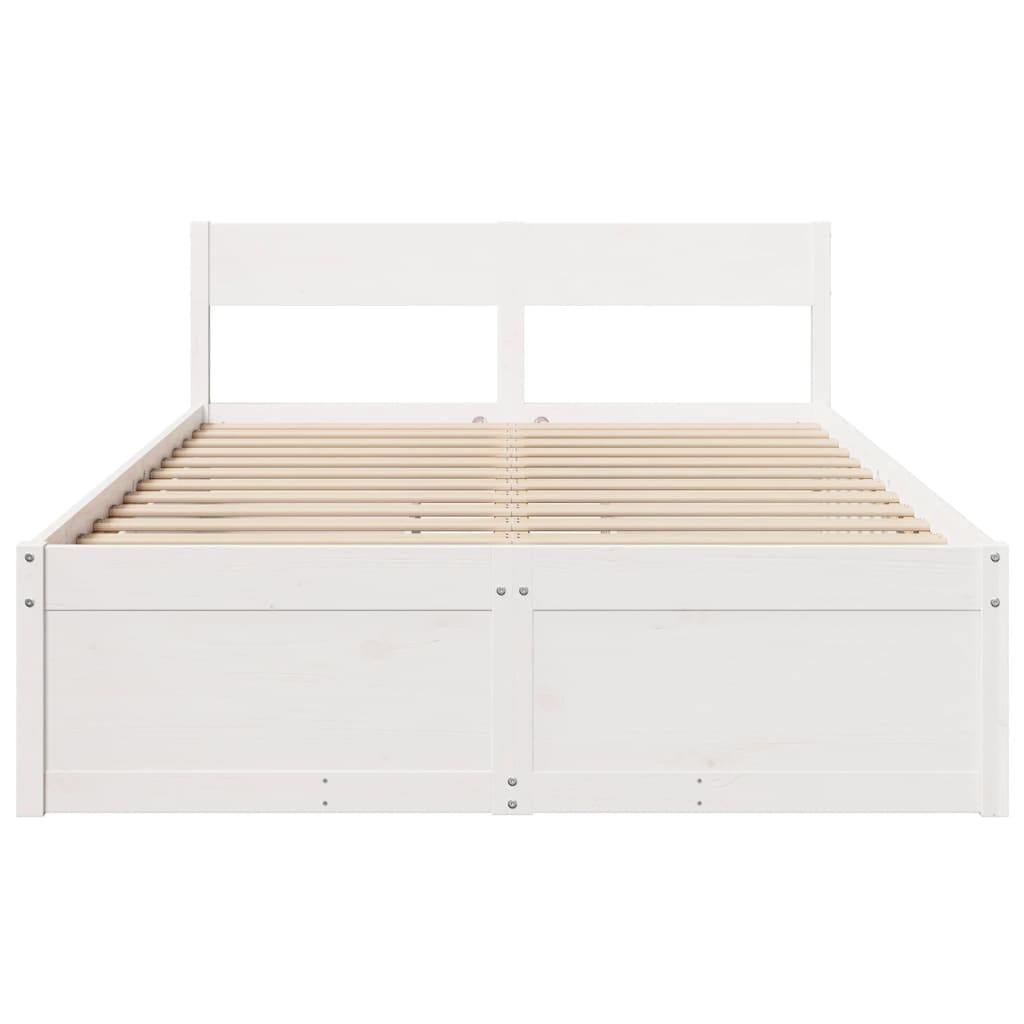 vidaXL Bed Frame without Mattress White 120x200 cm Solid Wood Pine 4