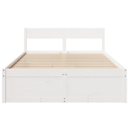 vidaXL Bed Frame without Mattress White 120x200 cm Solid Wood Pine 4