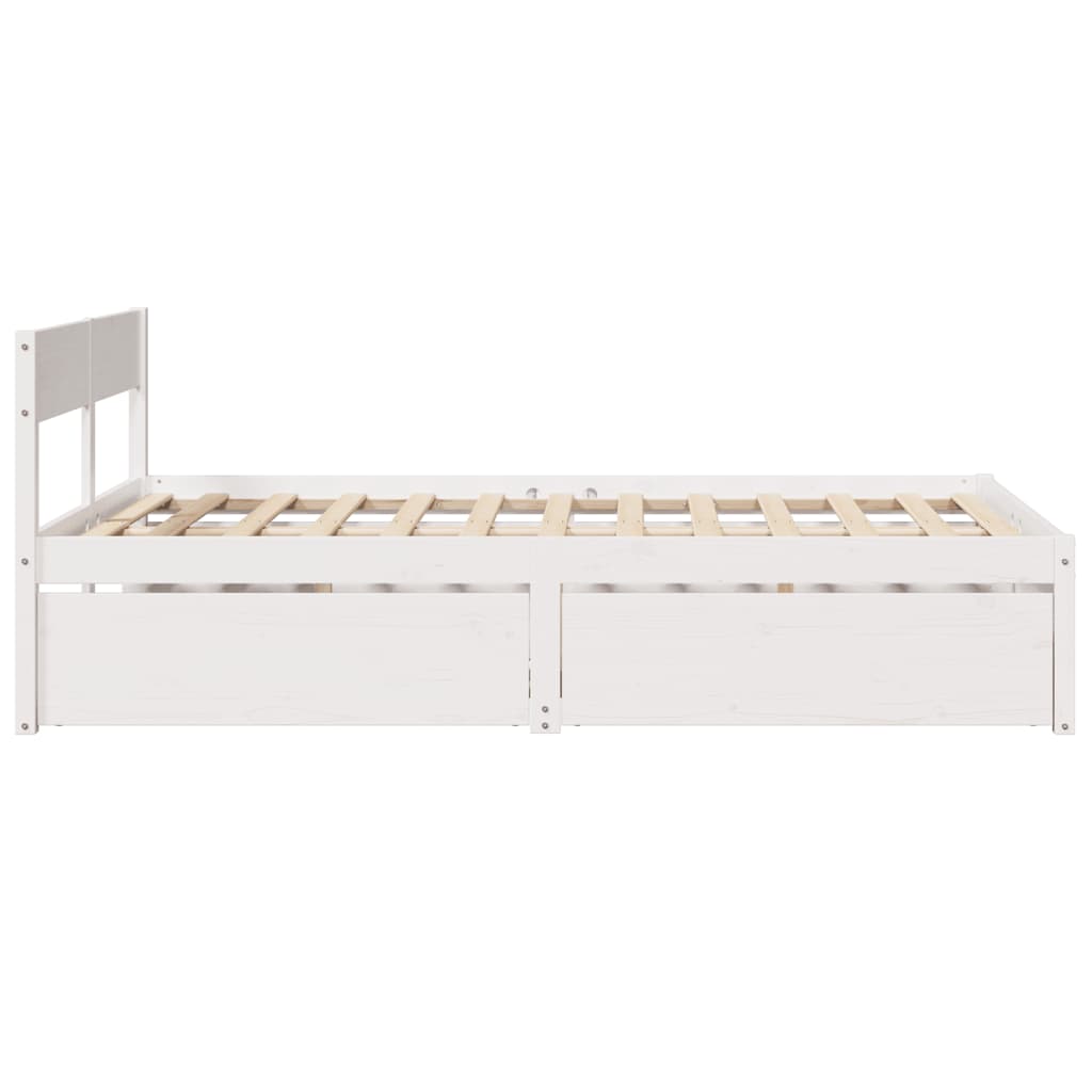 vidaXL Bed Frame without Mattress White 120x200 cm Solid Wood Pine 5