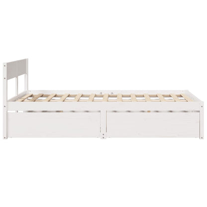 vidaXL Bed Frame without Mattress White 120x200 cm Solid Wood Pine 5