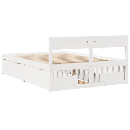 vidaXL Bed Frame without Mattress White 120x200 cm Solid Wood Pine 6