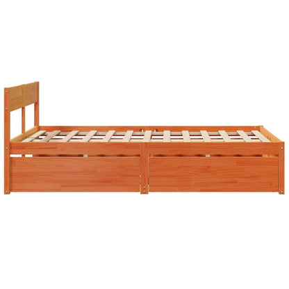 vidaXL Bed Frame without Mattress Wax Brown 120x200 cm Solid Wood Pine 5