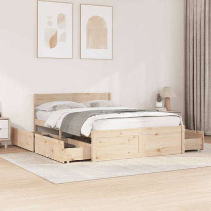 vidaXL Bed Frame without Mattress 140x190 cm Solid Wood Pine 1