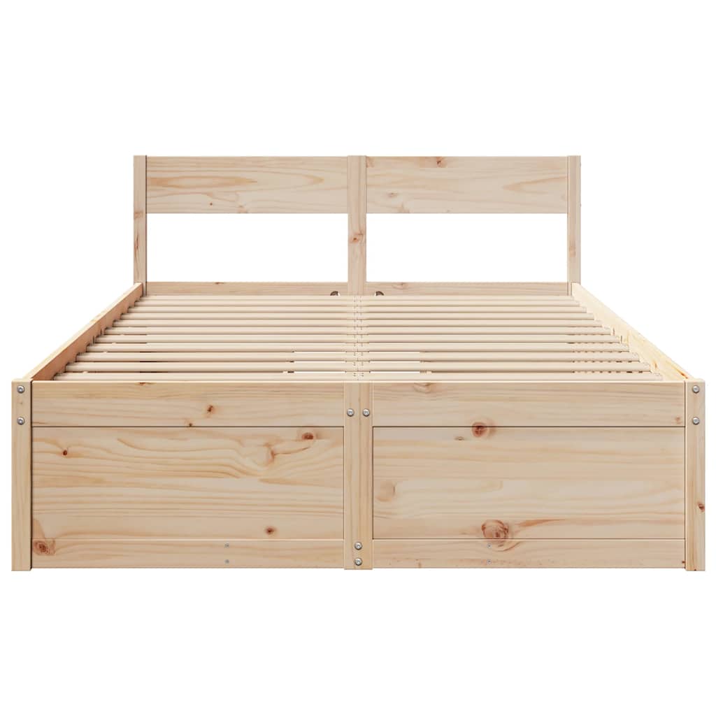vidaXL Bed Frame without Mattress 135x190 cm Solid Wood Pine 4