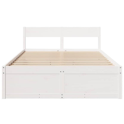 vidaXL Bed Frame without Mattress White 120x190 cm Solid Wood Pine 4