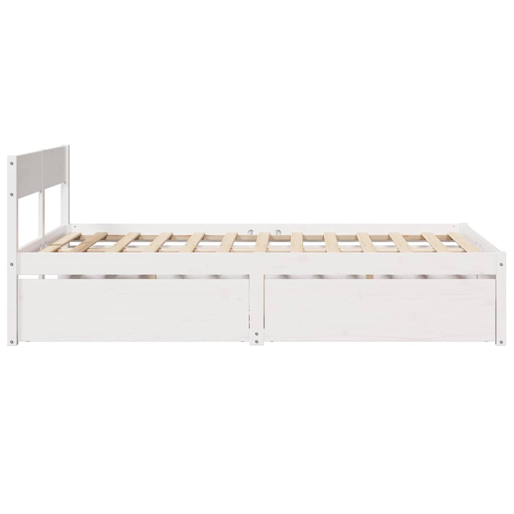 vidaXL Bed Frame without Mattress White 120x190 cm Solid Wood Pine 5