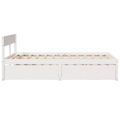 vidaXL Bed Frame without Mattress White 120x190 cm Solid Wood Pine 5