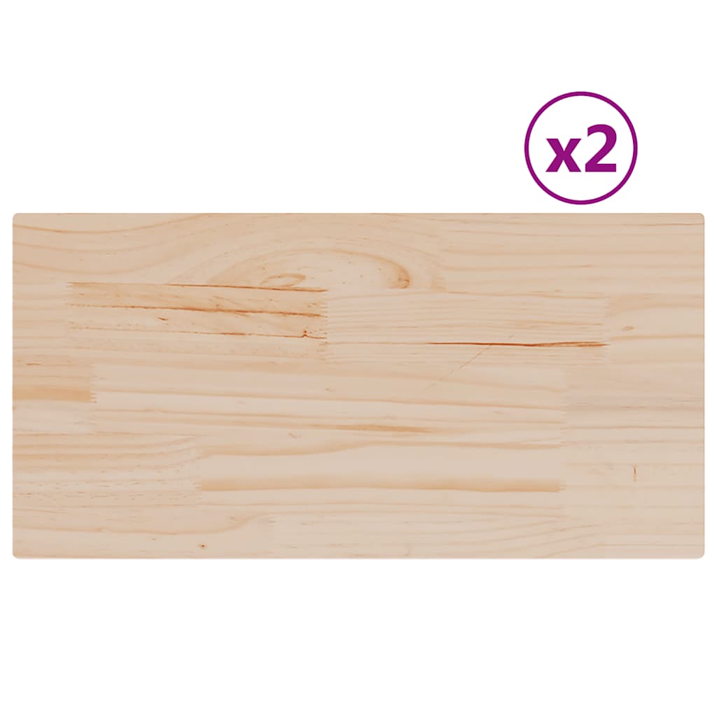 Table Tops Rectangular Solid Wood Pine Height 2.5 cm 80 cm 40 cm 2