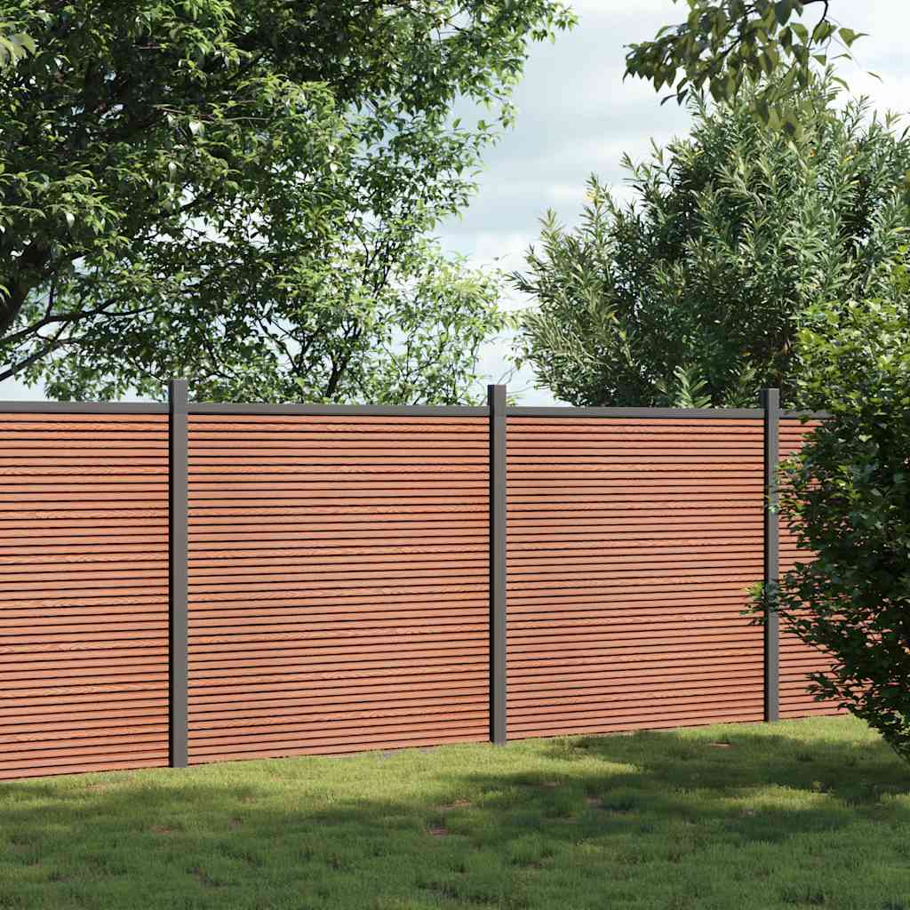 Fence Panel WPC Brown 353 x 186 cm