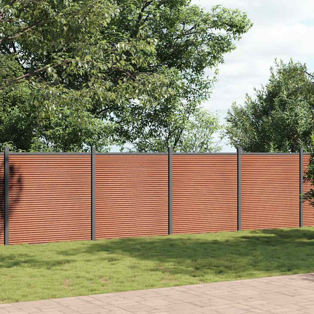 Fence Panel WPC Brown 872 x 186 cm
