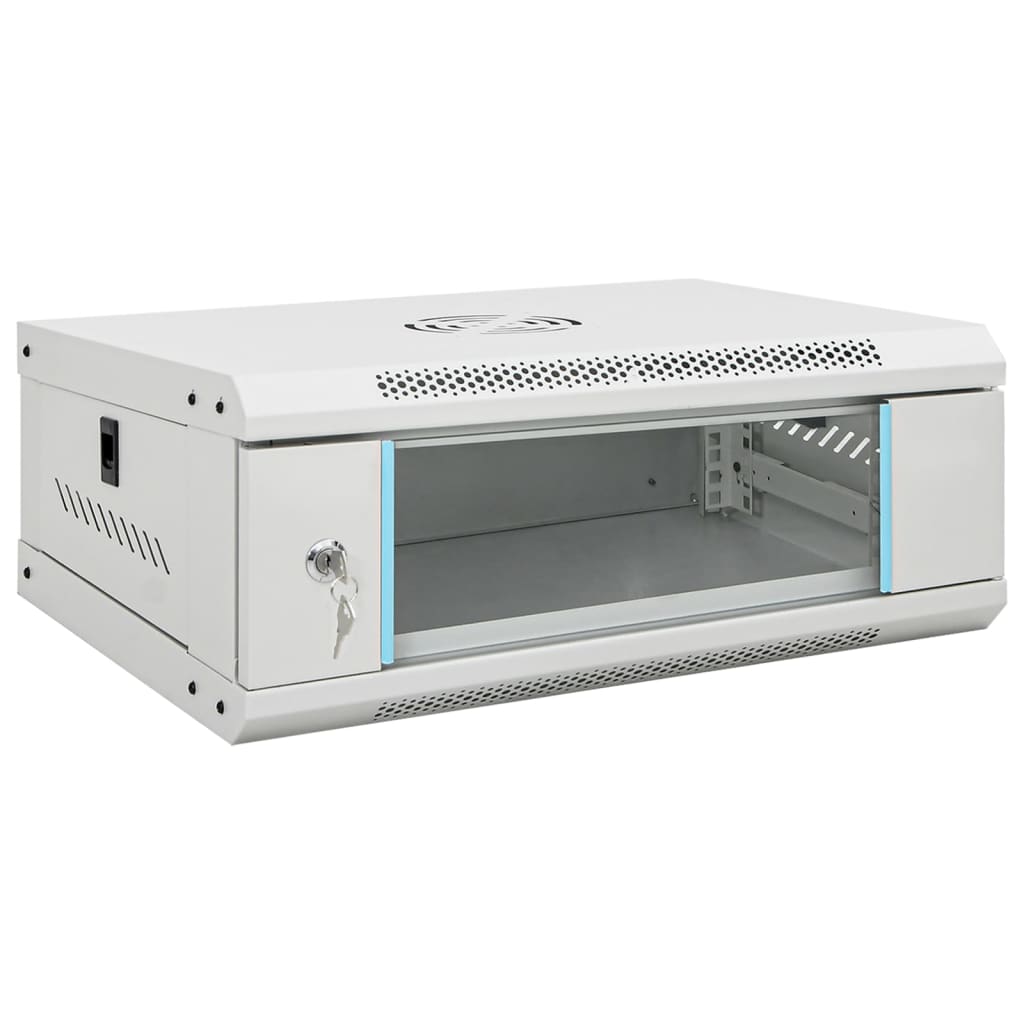 Network Cabinet with Storage Steel Grey 53 cm 21 cm 40 cm