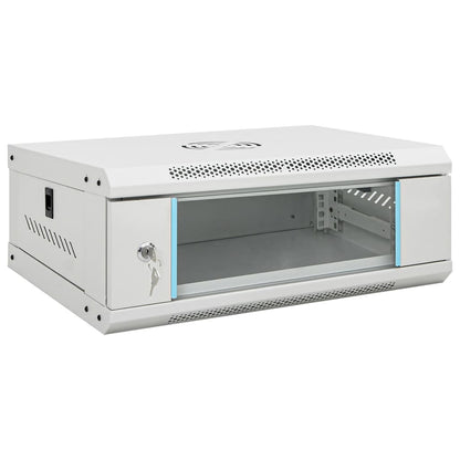 Network Cabinet with Storage Steel Grey 53 cm 21 cm 40 cm