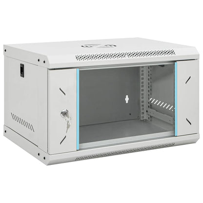 Network Cabinet with Storage Steel Grey 53 cm 30 cm 40 cm