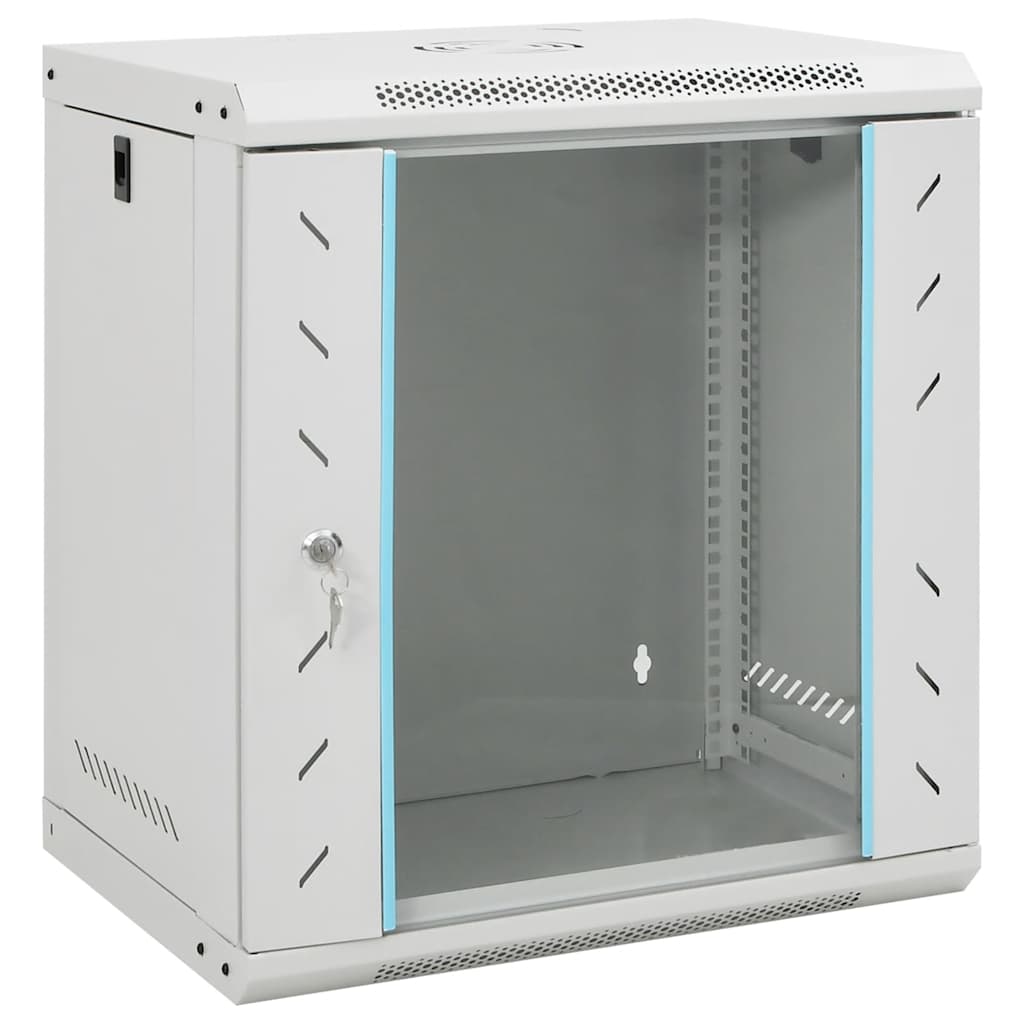 Network Cabinet with Storage Steel Grey 53 cm 60 cm 40 cm