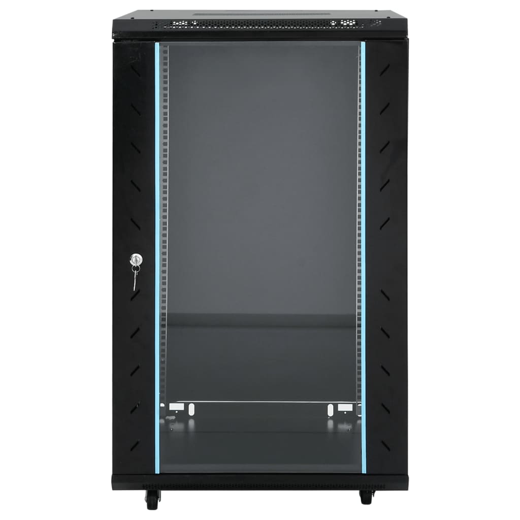 vidaXL Network Cabinet with Storage Black 600 x 600 x 1000 mm Steel 3