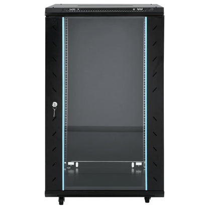 vidaXL Network Cabinet with Storage Black 600 x 600 x 1000 mm Steel 3