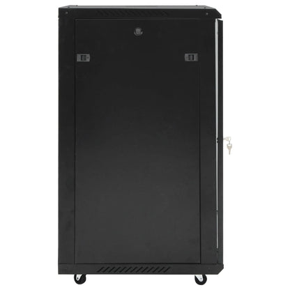 vidaXL Network Cabinet with Storage Black 600 x 600 x 1000 mm Steel 4